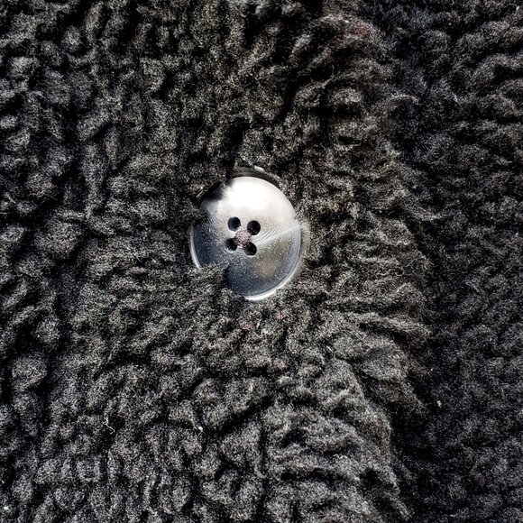 Gap Sherpa Fleece Long Teddy Coat, Black, Women's S - Picture 8 of 16